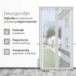 O'DADDY Deurgordijn Deluxe FIBER 85x205 - Magnetisch Vliegengordijn Wit