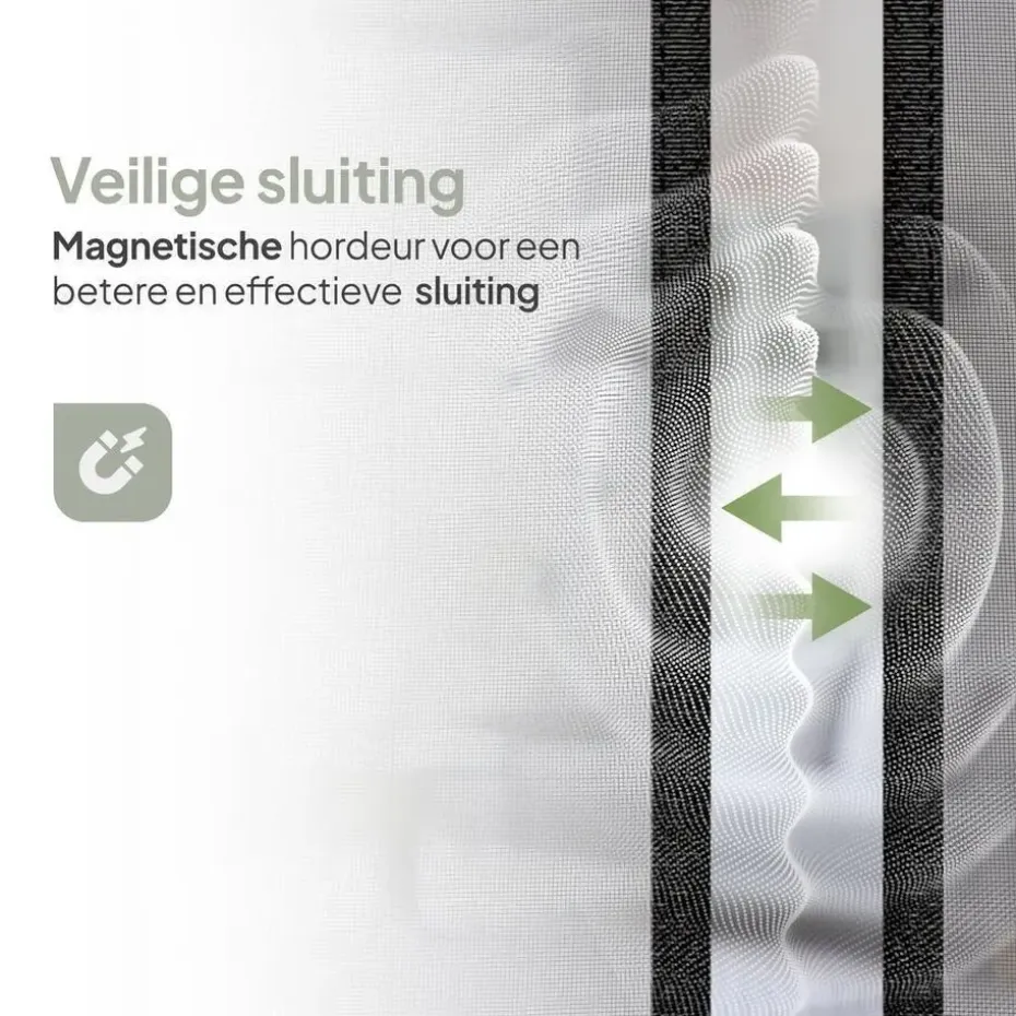 O'DADDY Deurgordijn Deluxe FIBER - Magnetisch Vliegengordijn 100x220 Zwart