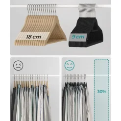 O'DADDY Fluwelen Kledinghangers - 20 Stuks - Antislip - Zwart