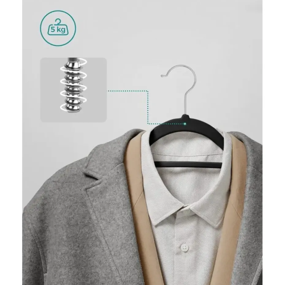 O'DADDY Fluwelen Kledinghangers - 20 Stuks - Antislip - Zwart