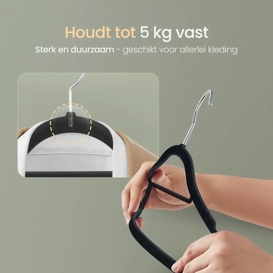 O'DADDY Fluwelen Kleerhangers - 40 Stuks - Antislip - Zwart