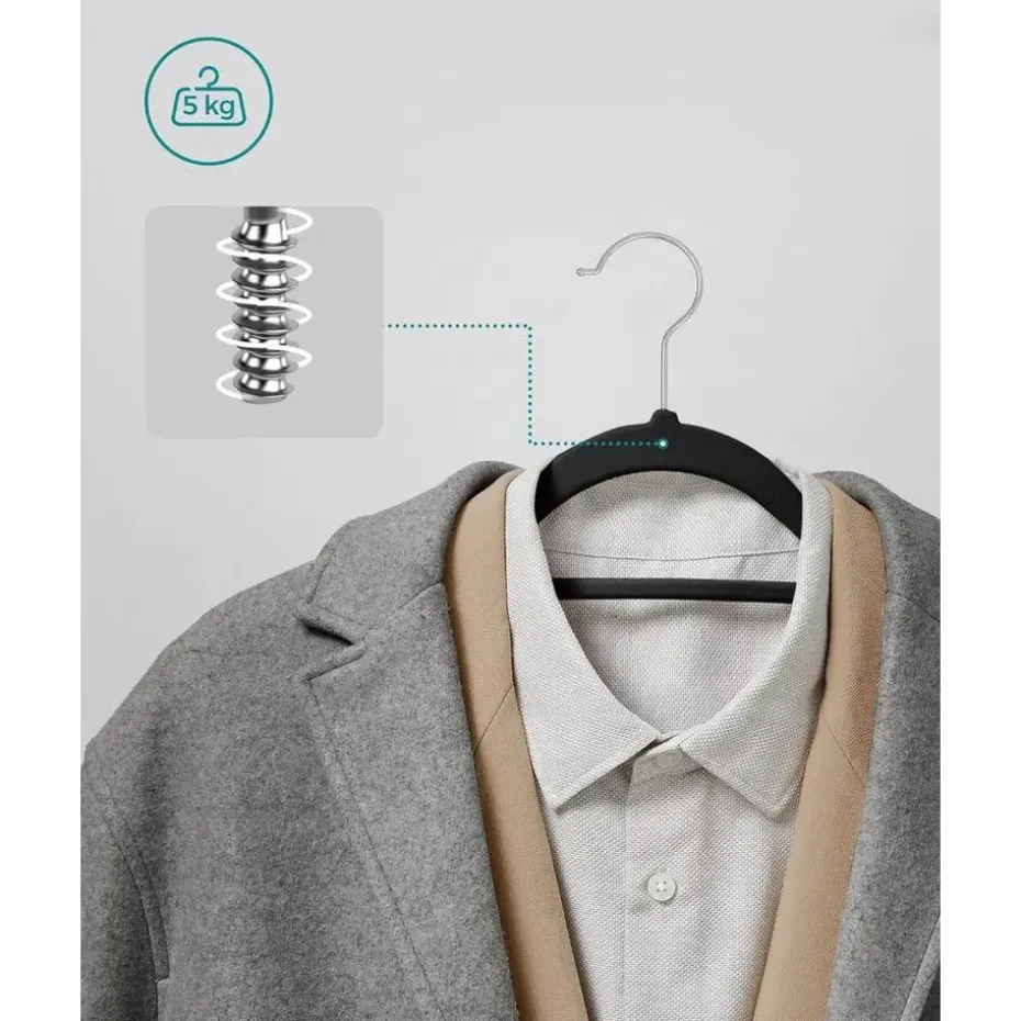 O'DADDY Fluwelen Kleerhangers - 40 Stuks - Antislip - Zwart