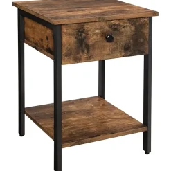 O'DADDY Industrieel Nachtkastje met Lade - 40x40x55 cm - Modern Bruin
