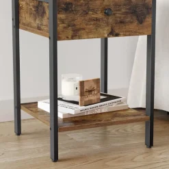 O'DADDY Industrieel Nachtkastje met Lade - 40x40x55 cm - Modern Bruin