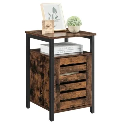 O'DADDY Industrieel Nachtkastje met Deur - 40x40x60 cm - Modern Bruin