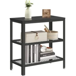 O'DADDY Industriële Wandtafel - 2 Gaasplanken - 60x30x60 cm - Zwart