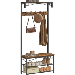 O’DADDY Kapstok met Schoenenrek – 15 Haken – 2-Laags – 80x32x178,5 cm