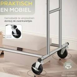 O'DADDY Kledingrek - Dubbele Stang - Uitschuifbaar & Verstelbaar - 110 kg