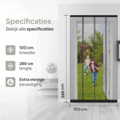 O'DADDY Lamellenhor - 100x260 cm - Deurgordijn zwart