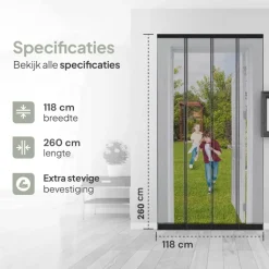 O'DADDY Lamellenhor 118x260 - Deurgordijn - zwart