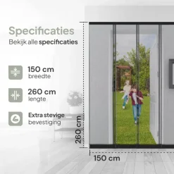 O'DADDY Lamellenhor 150x260 - Deurgordijn - zwart