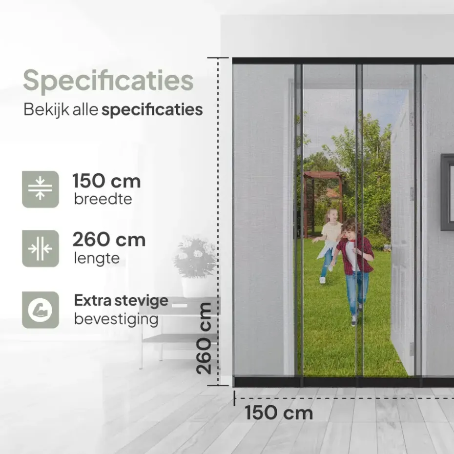 O'DADDY Lamellenhor 150x260 - Deurgordijn - zwart