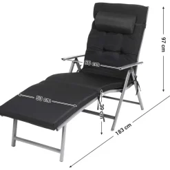 O'DADDY Opvouwbaar Ligbed met Hoofdsteun - 183x60x39 cm - Grijs