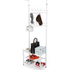 O'DADDY Staande Kapstok met Schoenenrek - Wit- 66x30x190 cm