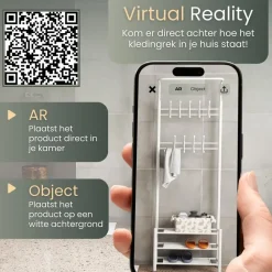 O'DADDY Staande Kapstok met Schoenenrek - Wit- 66x30x190 cm