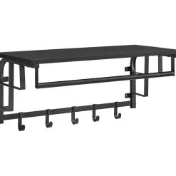 O'DADDY Wandkapstok met 5 Haken - Zwart/Donkergrijs - 66x30x27 cm