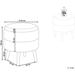 OKATON - Hocker met opbergruimte - Wit - Bouclé
