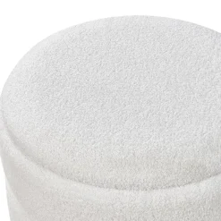 OKATON - Hocker met opbergruimte - Wit - Bouclé