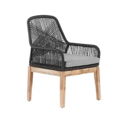 OLBIA - Tuinset voor 4 Rond - Grijs/Zwart - Vezelcement