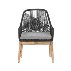 OLBIA - Tuinset voor 4 Rond - Grijs/Zwart - Vezelcement