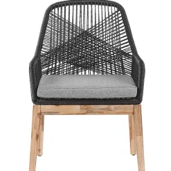 OLBIA - Tuinset voor 4 Rond - Grijs/Zwart - Vezelcement