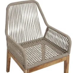 OLBIA - Tuinset voor 6 stoelen - Wit/Beige - Vezelcement