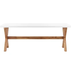 OLBIA - Tuinset voor 6 stoelen - Wit/Beige - Vezelcement