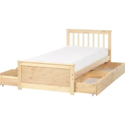 OLENDON - Bed met 4 lades - Lichtbruin - 90 x 200 cm - Dennenhout