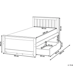 OLENDON - Bed met 4 lades - Lichtbruin - 90 x 200 cm - Dennenhout