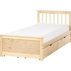 OLENDON - Bed met 4 lades - Lichtbruin - 90 x 200 cm - Dennenhout