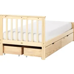 OLENDON - Bed met 4 lades - Lichtbruin - 90 x 200 cm - Dennenhout