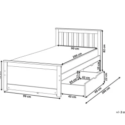 OLENDON - Bed met opbergruimte - Lichtbruin - 90 x 200 cm - Dennenhout