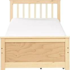 OLENDON - Bed met opbergruimte - Lichtbruin - 90 x 200 cm - Dennenhout