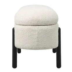 Opbergbank Stof Beige - Met Opbergruimte - 108x41x48cm - Vieve