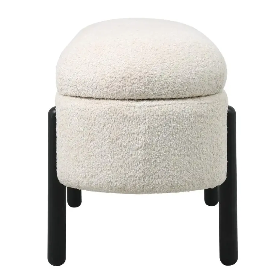 Opbergbank Stof Beige - Met Opbergruimte - 108x41x48cm - Vieve