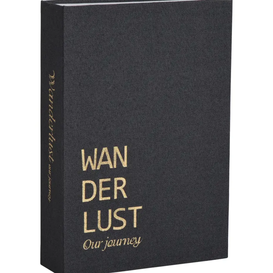 Opbergboek Wanderlust - zwart - 5x23x16 cm