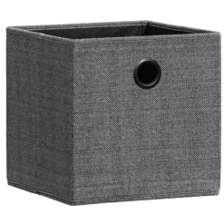 Opbergbox Kenzi linnen - antraciet - 31x31x31 cm