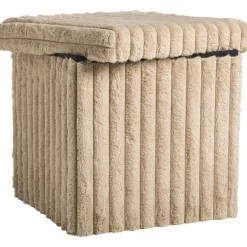 Opbergbox opvouwbaar - fluffy taupe - 38x38x38 cm