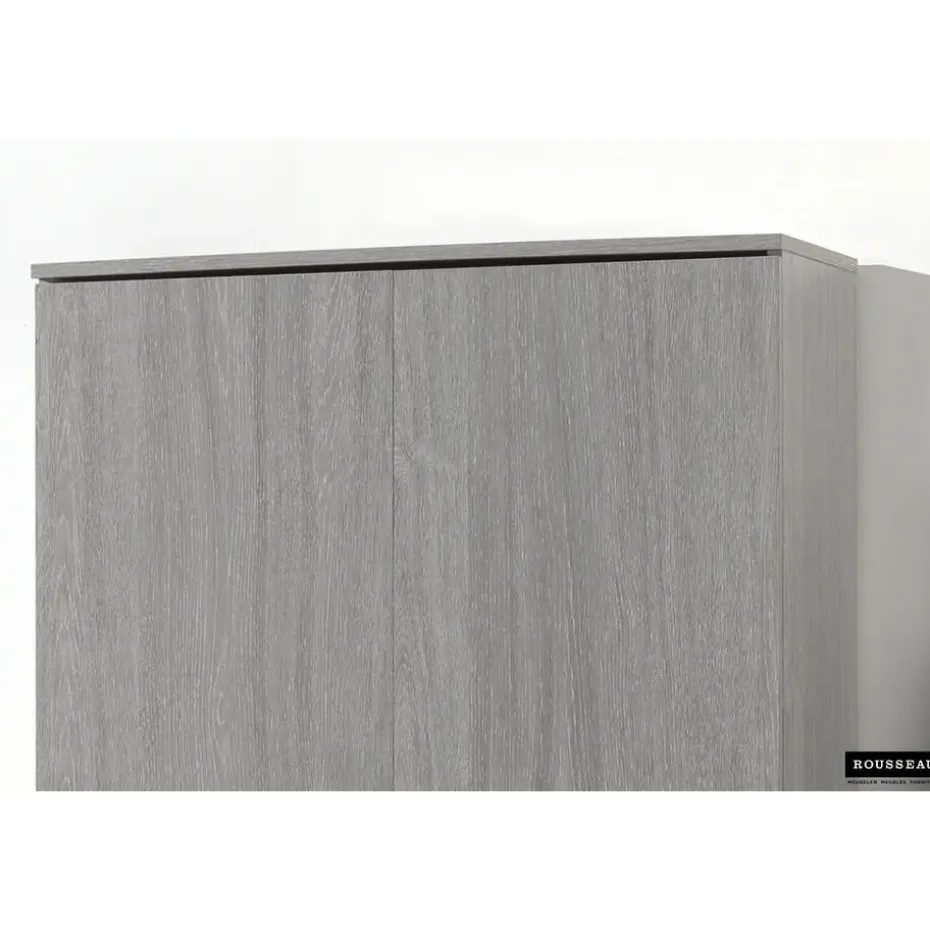 Opbergkast Ray 80cm met 2 deuren en 4 legplanken - grijze eik