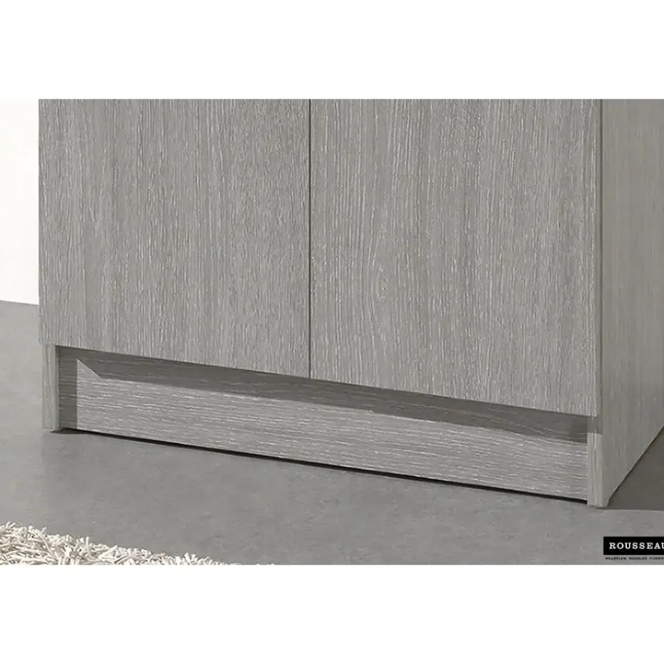 Opbergkast Ray 60cm met 2 deuren en 4 legplanken - grijze eik