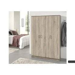 Opbergkast Ray 120cm met 3 deuren en 4 legplanken - sonoma eik