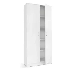 Opbergkast Ray 80cm met 2 deuren en 4 legplanken - wit