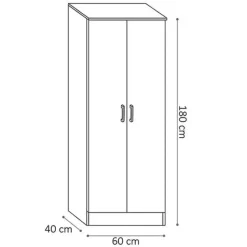 Opbergkast Ray 60cm met 2 deuren en 4 legplanken - sonoma eik