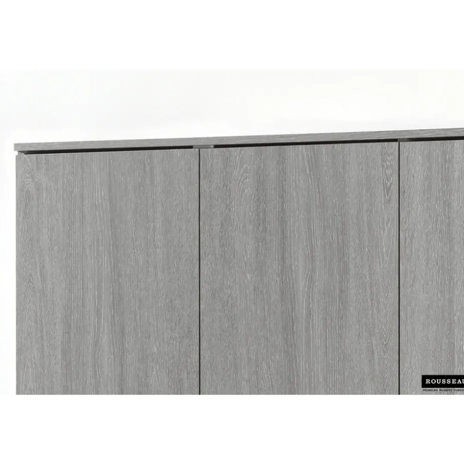 Opbergkast Ray 120cm met 3 deuren en 4 legplanken - grijze eik