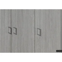 Opbergkast Ray 120cm met 3 deuren en 4 legplanken - grijze eik