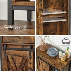 Opbergkast Vasagle Cobado: Industriële stijl met lade en schuifdeur