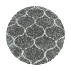 Opera Soft Shaggy Rond Hoogpolig Vloerkleed Grijs - 160 CM ROND