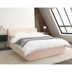 ORBEY - Bed met opbergruimte - Beige - 140 x 200 cm - Bouclé