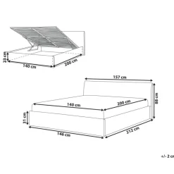 ORBEY - Bed met opbergruimte - Beige - 140 x 200 cm - Bouclé