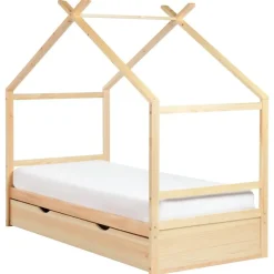 ORGEVAL - Daybed voor kinderen - Lichtbruin - 90 x 200 cm - Grenenhout